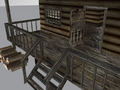 log cabin dock combo 3d obj - Log Cabin--Boat Dock GAME READY 360 View by Monkey Wrench